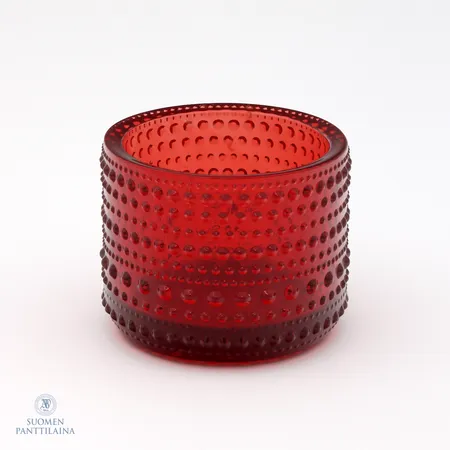 Tuikkulyhty Iittala, Kastehelmi, korkeus 64mm, punainen