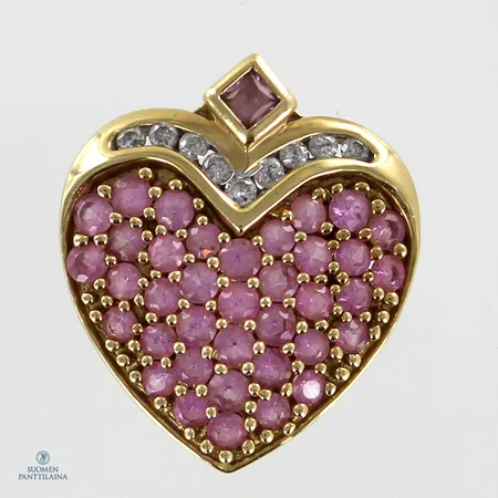 Kiviriipus timanteilla 9xn.0.02ct, korkeus 21mm, 585br,  Paino: 4 g