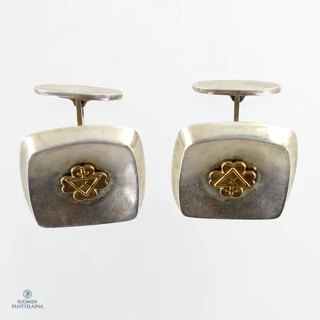 Kalvosinnapit, selviä käytön jälkiä, mitat 22x22mm, 813,  Paino: 12,5 g