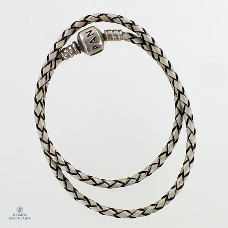 Rannekoru Pandora, nahkaa, pituus 35cm, 925br,  Paino: 5,5 g