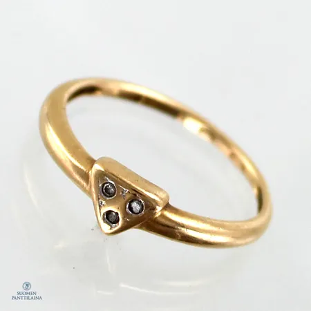 Timanttisormus 3xn.0.005ct, koko 15½, 585,  Paino: 1,2 g