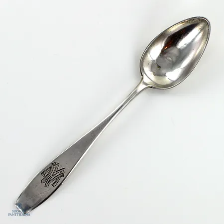 Kahvilusikka, kaiverrettu, pituus 130mm, 813,  Paino: 11 g