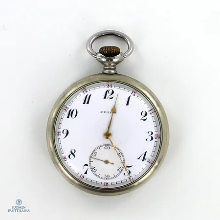 Taskukello Zenith, S:N 3042116, kaiverrettu, käytön jälkiä, Ø50.5mm, 