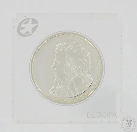 Juhlaraha, 10 Euro, Wolfgang Amadeus Mozart, 2006, Saksa, 925,  Paino: 18 g