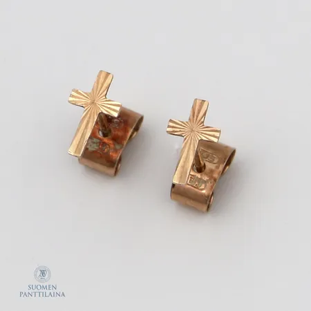 Ristikorvakorut, korkeus 8mm, leveys 4mm, 585,  Paino: 0,5 g