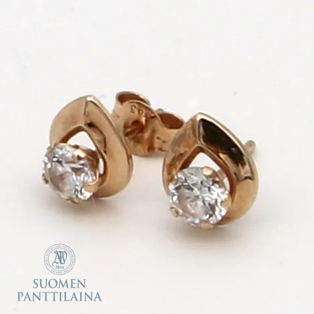 Kivikorvakorut, toinen tausta puuttuu, korkeus 8mm, 585br,  Paino: 0,7 g