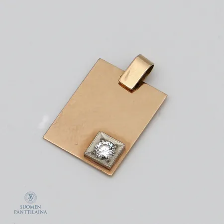 Laattariipus timantilla 1xn.0.25ct, korkeus 24mm, leveys 15mm, 585,  Paino: 2,6 g