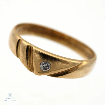 Timanttisormus 1xn.0.03ct, koko 17¼, 750,  Paino: 2,6 g