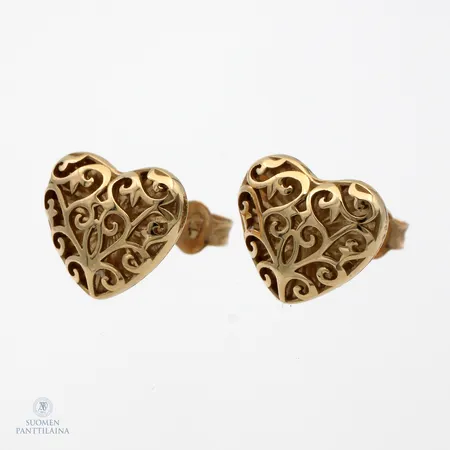 Sydänkorvakorut, leveys 11mm, 585,  Paino: 1,8 g