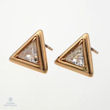 Kivikorvakorut, korkeus 11mm, taustat puuttuu, 585br,  Paino: 1,8 g