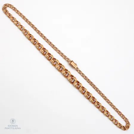 Bismark-kaulaketju, pituus 45,5cm, leveys 4-10mm, 585,  Paino: 27 g