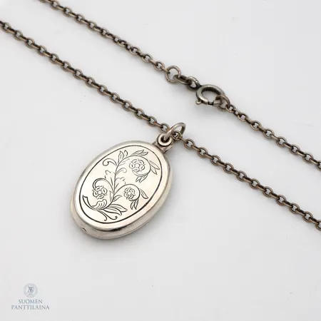 Kaulakoru, Medaljonki Lapista, Kalevala Koru, ketjun pituus 56,5/61cm, 925,  Paino: 13,8 g
