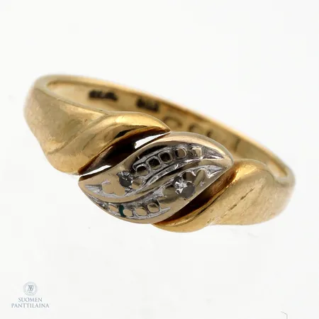 Timanttisormus 2xn.0.005ct, koko 14, 750,  Paino: 2 g