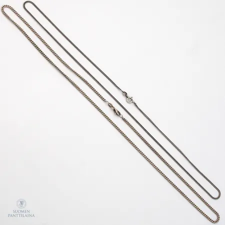 Kaksi panssarikaulaketjua, pituudet 52- ja 54cm, 925,  Paino: 13,3 g