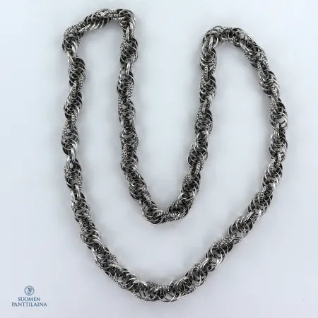 Kaulakoru, Kalevala Koru, Setukaisten Kääty,  pituus 68cm, 925,   Paino: 101,5 g