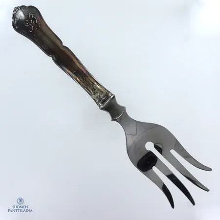 Kakkuhaarukka, Chippendale, kaiverrettu, pituus 216mm, 830br,  Paino: 74,2 g