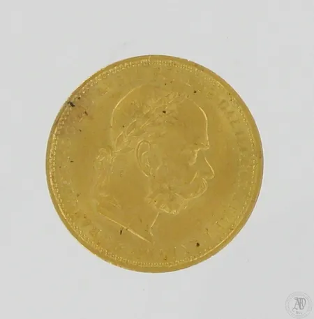 Kultaraha, Itävalta, 1893, 20 corinttia, 900,  Paino: 6,7 g