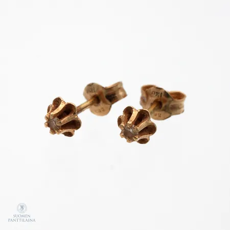 Timanttikorvakorut 2xn.0.03ct, Ø 4mm, 585,  Paino: 0,5 g