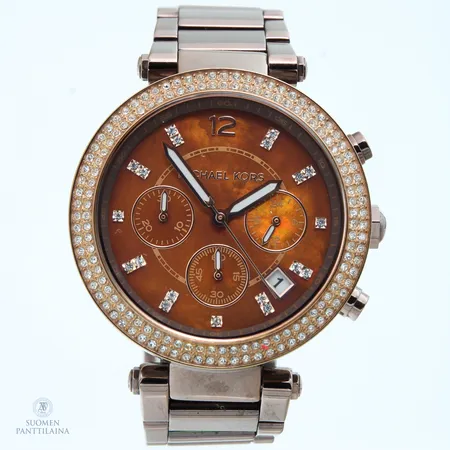 Teräsrannekello, Michael Kors, Parker, quartz, ref. MK-5578, rungon Ø 39mm, rannekkeen pituus 170mm, 2 jatkopalaa