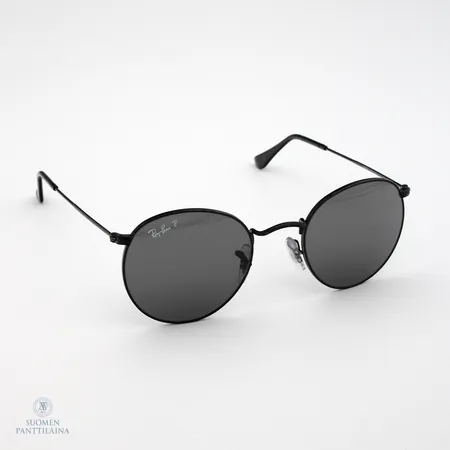 Aurinkolasit, Ray-Ban, Round metal, musta metalli, polarisoidut, RB3447 50/21, kotelo ei alkuperäinen