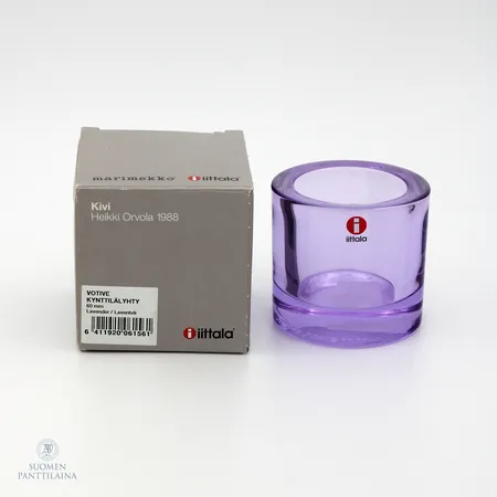 Tuikkulyhty, Iittala, Kivi, korkeus 60mm, laventeli, laatikko. 