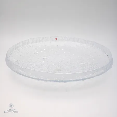 Tarjoiluvati, Iittala, Ultima Thule, design Tapio Wirkkala, Ø 370mm, korkeus 85mm, laatikko 