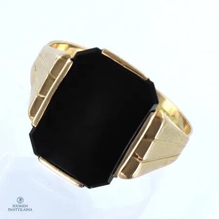 Kivikantasormus, koko 21¾, 585br,  Paino: 4 g