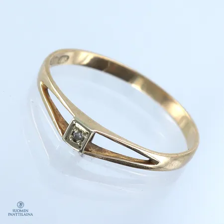 Timanttisormus 1xn.0.005ct, koko 17, 585,  Paino: 0,9 g