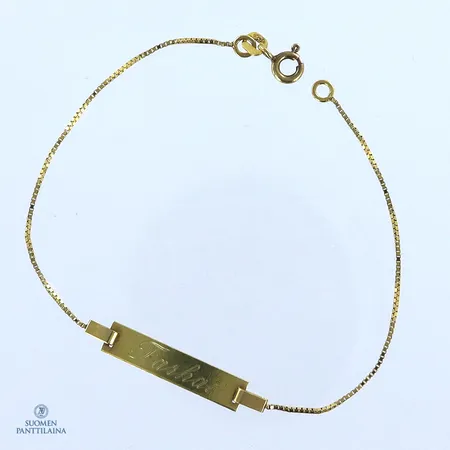 Laattaranneketju, kaiverrettu, pituus 175mm, 585,  Paino: 1,7 g