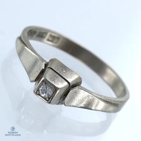 Timanttisormus 1xn.0.04ct, koko 17¾, 750 valkokulta,  Paino: 3 g