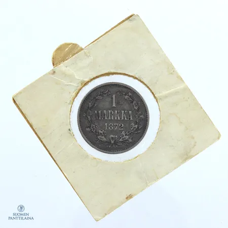 1 Markka, 1872, 868 hopea,  Paino: 5,1 g