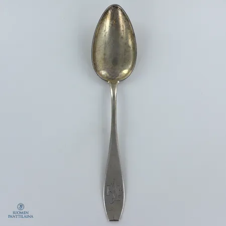 Jälkiruokalusikka, kaiverrettu, pituus 175mm, 813,  Paino: 29,4 g