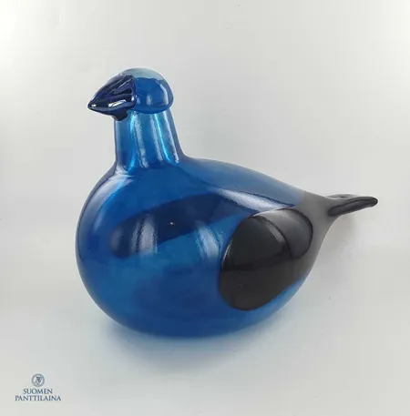 Lasilintu Iittaa, Sirkku, design Oiva Toikka, signeeraus O. Toikka Iittala,pituus 180mm