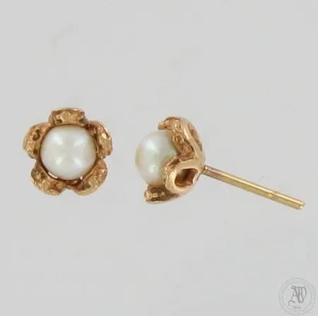 Helmikorvakorut, Ø 8mm, taustat puuttuu, 585br,  Paino: 1,4 g