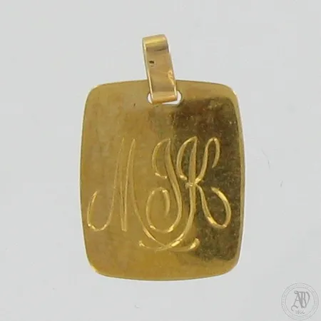 Laatta-riipus, korkeus 18mm, kaiverrettu, 585,  Paino: 0,8 g