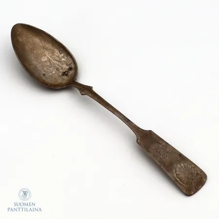 Jälkiruokalusikka, Musla, pituus 165mm, kaiverrettu, 813, Paino: 29 g