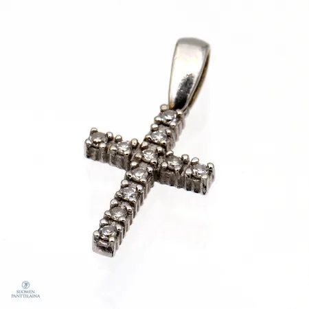 Ristiriipus timanteilla 11xn.0.01ct, korkeus 21mm, 585,  Paino: 0,9 g