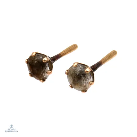 Kivikorvakorut, Ø 5mm, taustat puuttuu, leimaamaton 585br,  Paino: 0,6 g