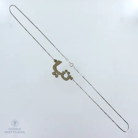 Kaulakoru, pituus 43cm, 750 valkokulta,  Paino: 4,7 g