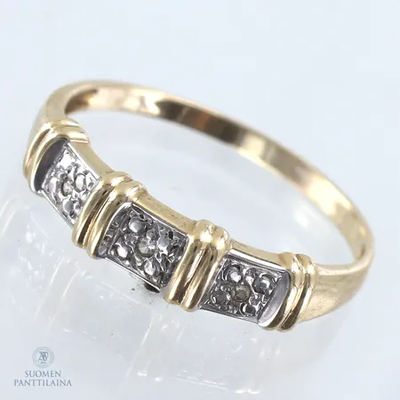 Timanttisormus 3xn.0.005ct, koko 18, 585,  Paino: 1,6 g