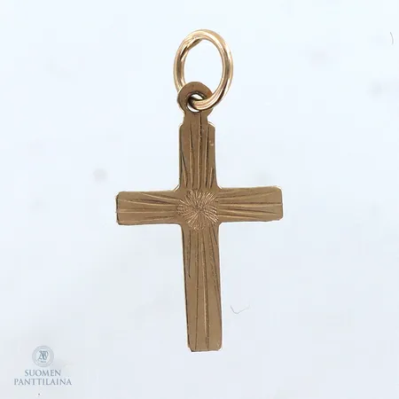 Risti-riipus, korkeus 19mm, 585,  Paino: 0,4 g