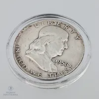 Hopea dollari, half dollar, 1958 , 900h,  Paino: 12,5 g