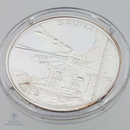Hopeamitali, Sauna , Suomalainen, 925,  Paino: 20,5 g
