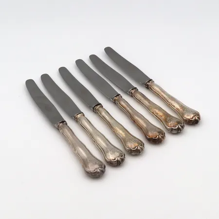  Kuusi veistä, Chippendale, pituus 172mm, kaiverrettuja, 813br,  Paino: 249,4 g