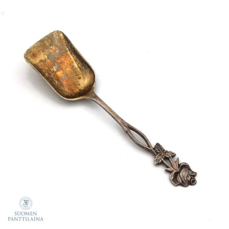 Suolalusikka, pituus 105mm, kaiverrettu, Ruusu, 813, Paino: 11 g