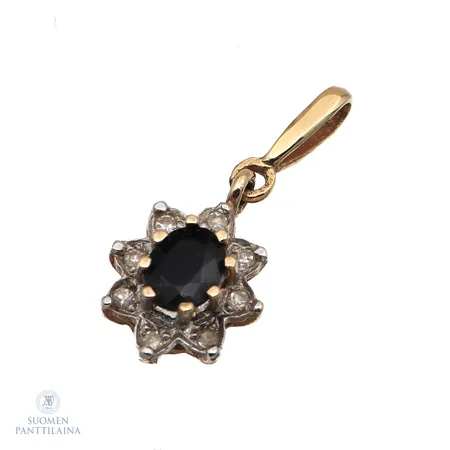 Diana-kiviriipus timanteilla 8xn0.005ct, korkeus 18mm, 585br, Paino: 0,7 g