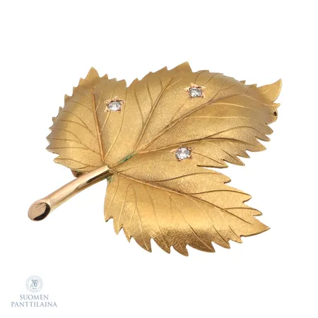 Timanttirintaneula 3xn.0.03ct, leveys 47mm, 585, Paino: 6,3 g