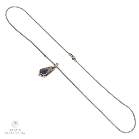 Kivikaulakoru, riipuksen korkeus 30mm, ketjun pituus 46cm, 925br, Paino: 6,5 g