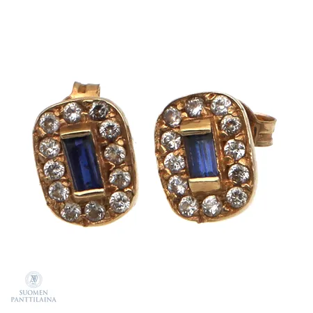 Kivikorvakorut, mitat 7x9mm, 585br,  Paino: 1,8 g