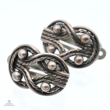 Korvakorut, Kalevala Koru, Teljänneito, korkeus 20mm, klipsi kiinnitys, 925,  Paino: 4,9 g